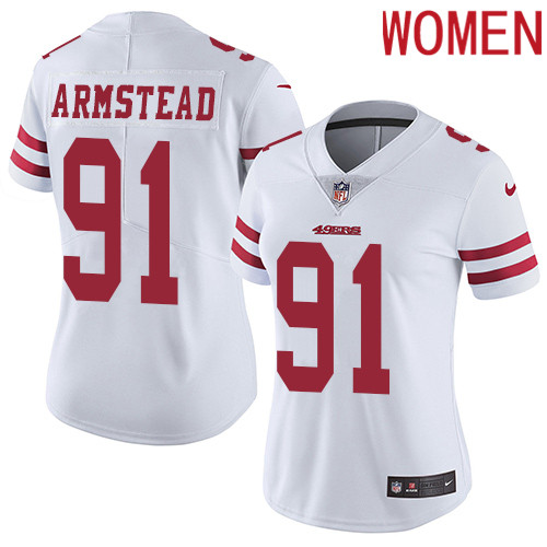 2019 Women San Francisco 49ers #91 Armstead white Nike Vapor Untouchable Limited NFL Jersey